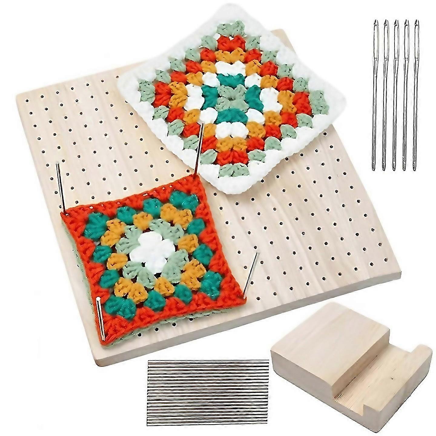 For Wooden Crochet Blocking Board Handcrafted Knitting Blocking Mat Set