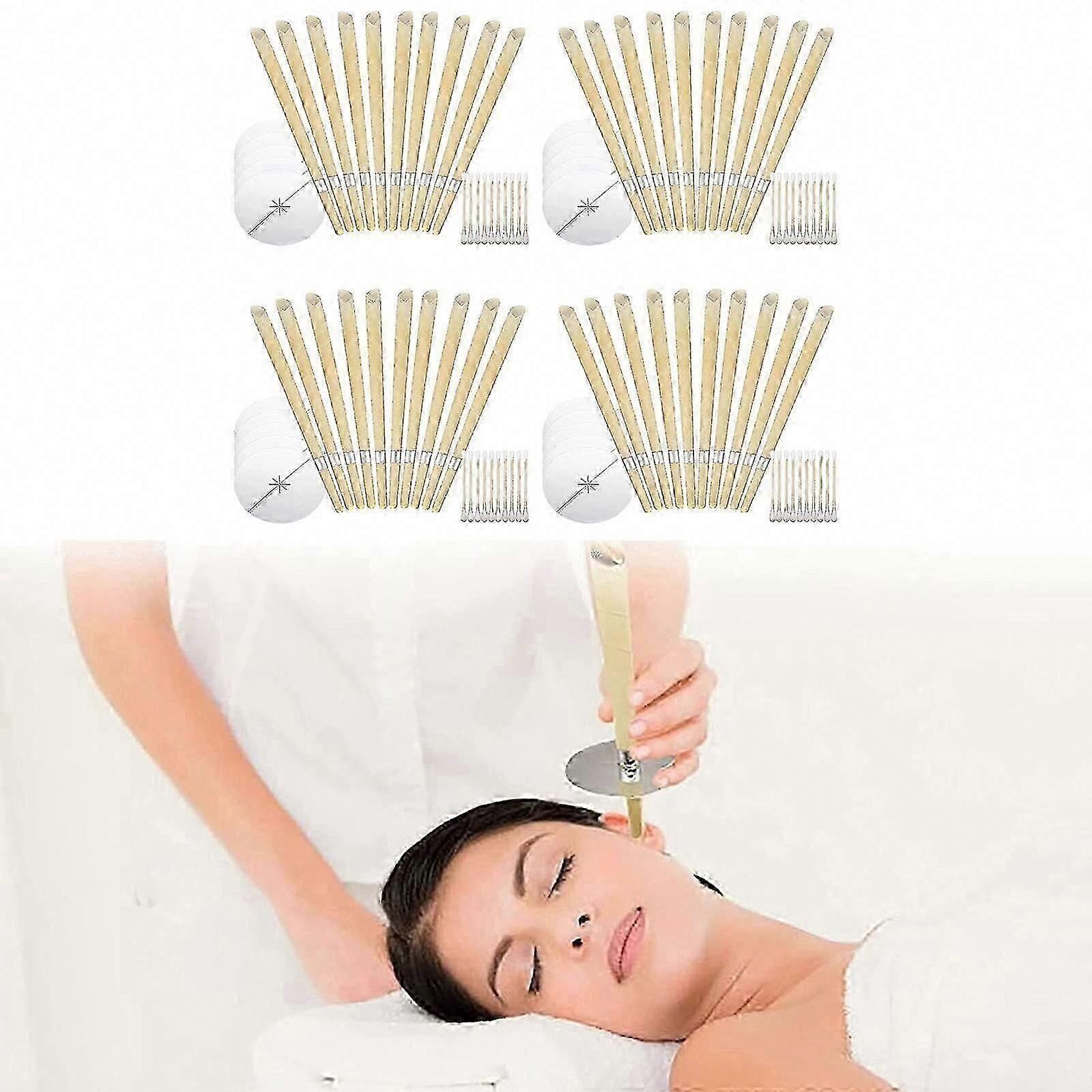 40 عبوة 9 بوصة شموع أذن شمع العسل الطبيعي لإزالة شمع الأذن وتشميع تنظيف الأذن