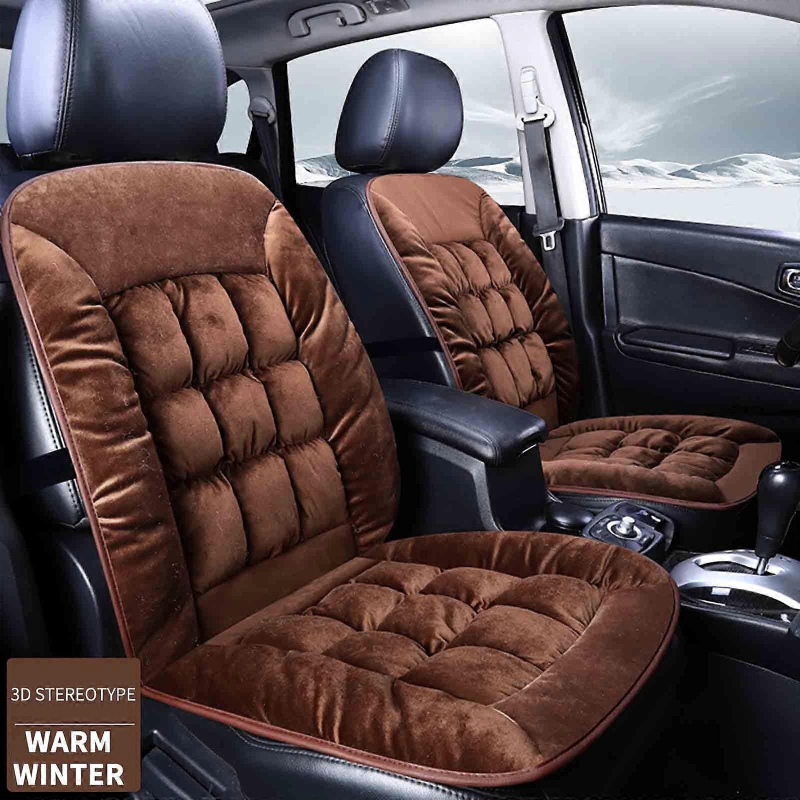 Xaoshaoyi Car Seat Cushion with Back Support Pillow, Memory Foam Design for Pain Relief, Compatible with Office & Long Driving, Coffee