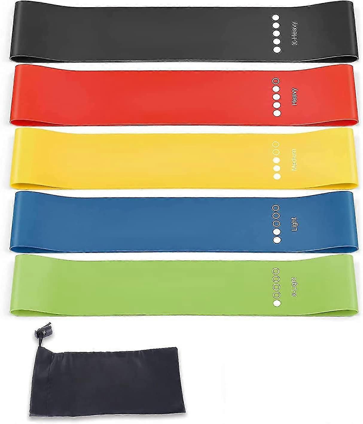 Resistance Loops Bands Exercise Band, Anti-Slip Elastic Workout Booty Working Out Loop Bands Set for 5 Myi