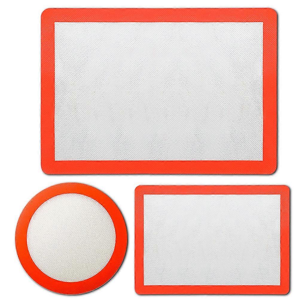 3pcs Cakes Baking Mats Silicone Pads Dishwasher Safe High Temperature Proof