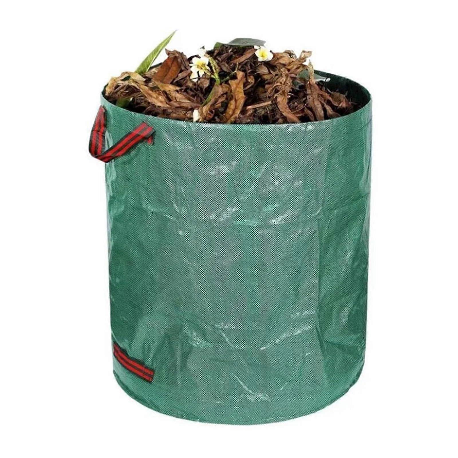 Garden Waste Storage Bag 272L Capacity D67xH76cm Foldable Trash Bin Reusable Leaf Sack Container