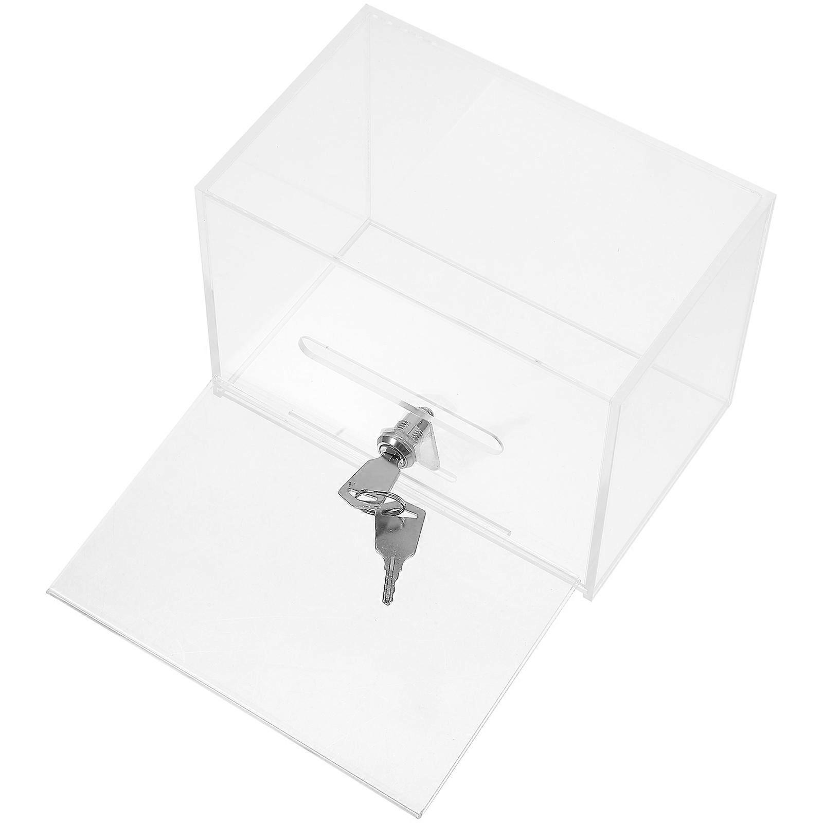Lockable Acrylic Ballot Box for Voting with Sign Holder 3Pcs Set