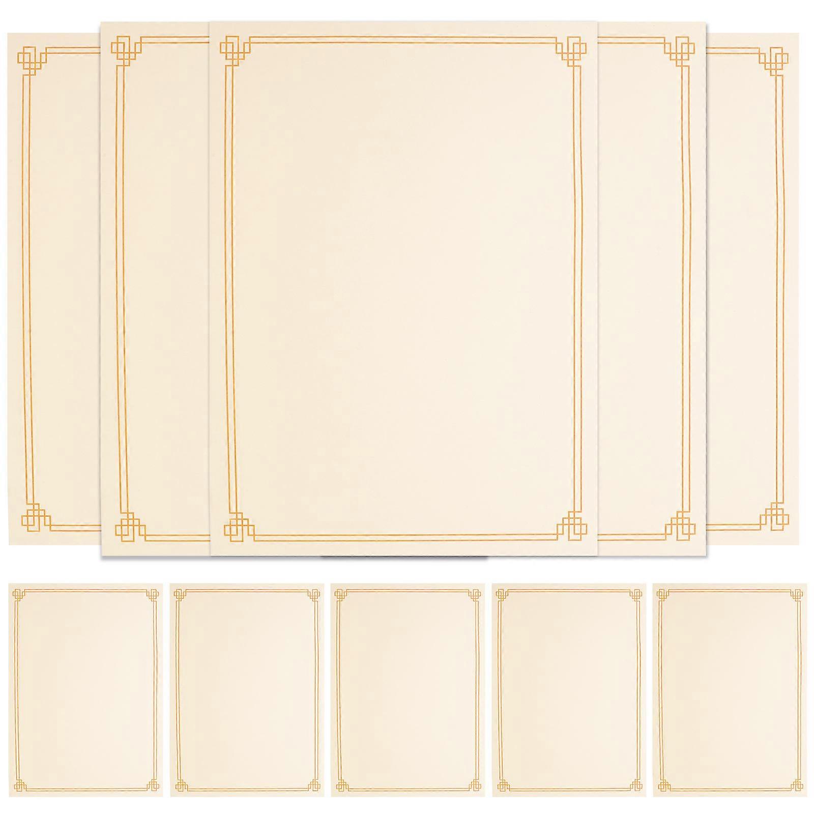 Writable Certificate Paper Beige for 100Pcs Office Use