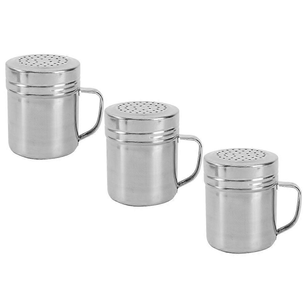 Condiment Bottles Seasoning Shaker Practical Design Household Kitchen Silver 3Pcs