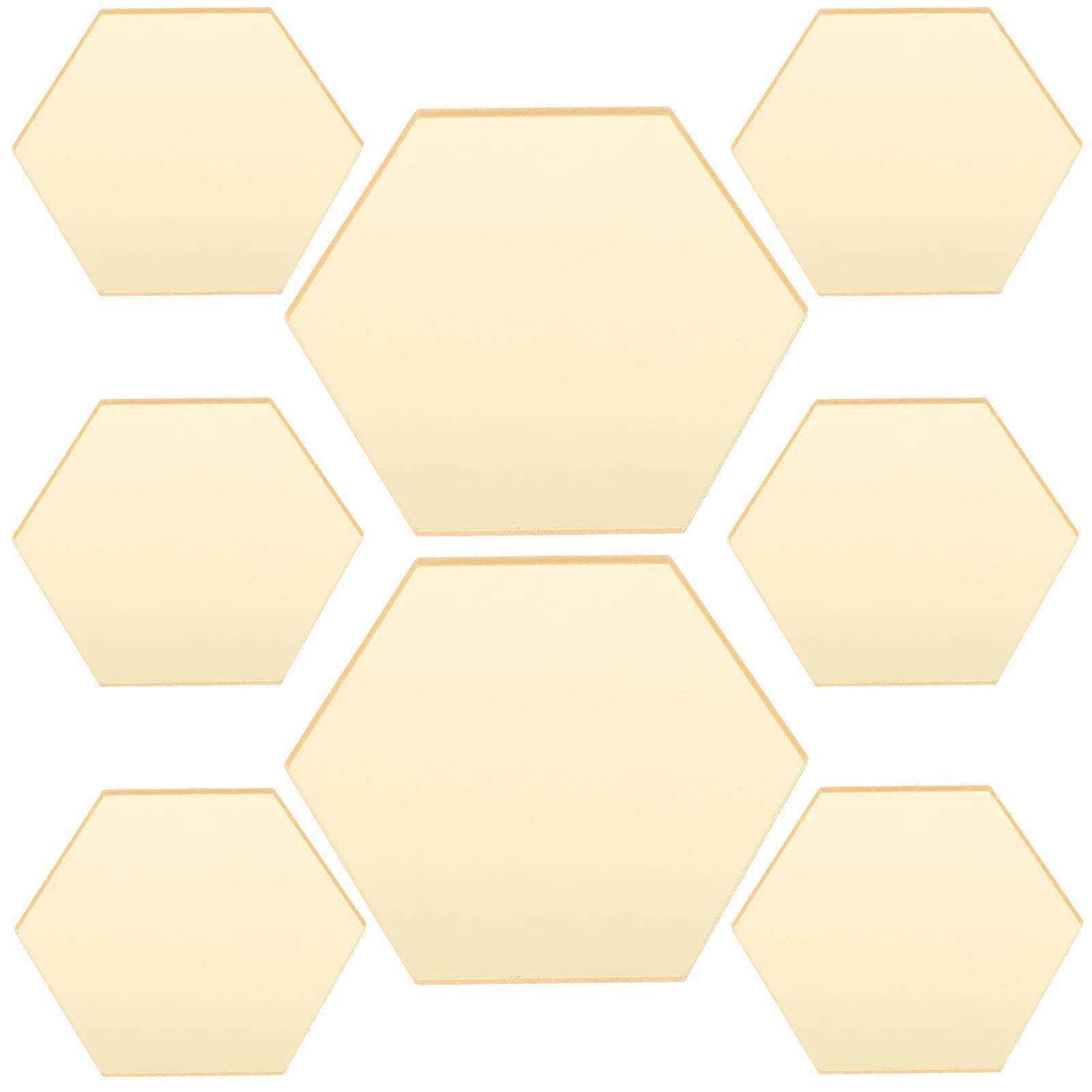 Golden Acrylic Hexagon Table Card for Wedding Use 8Pcs Set