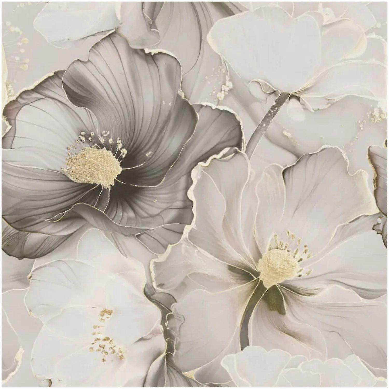 Muriva Bliss Floral Grey Gold Wallpaper