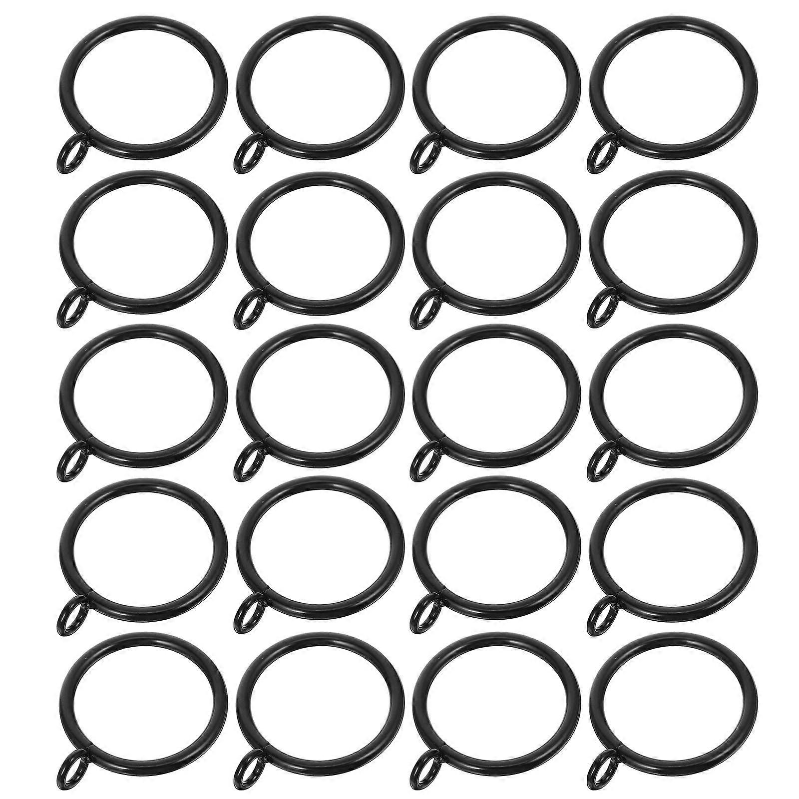 Metal Curtain Rings with Eyelet Hooks for 100Pcs Drapery Curtain Rod