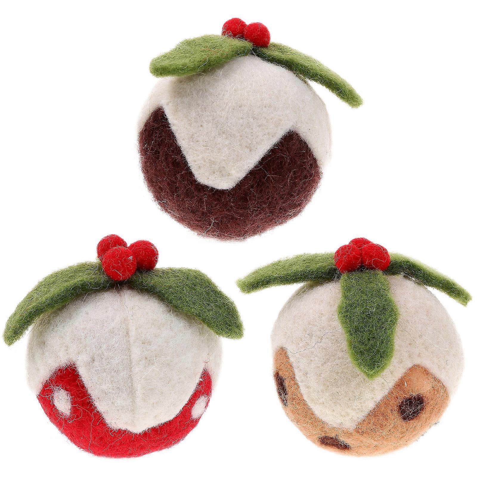 Pet Cat Christmas Wool Balls 3Pcs For Physical Exercise Indoor Play Assorted Color