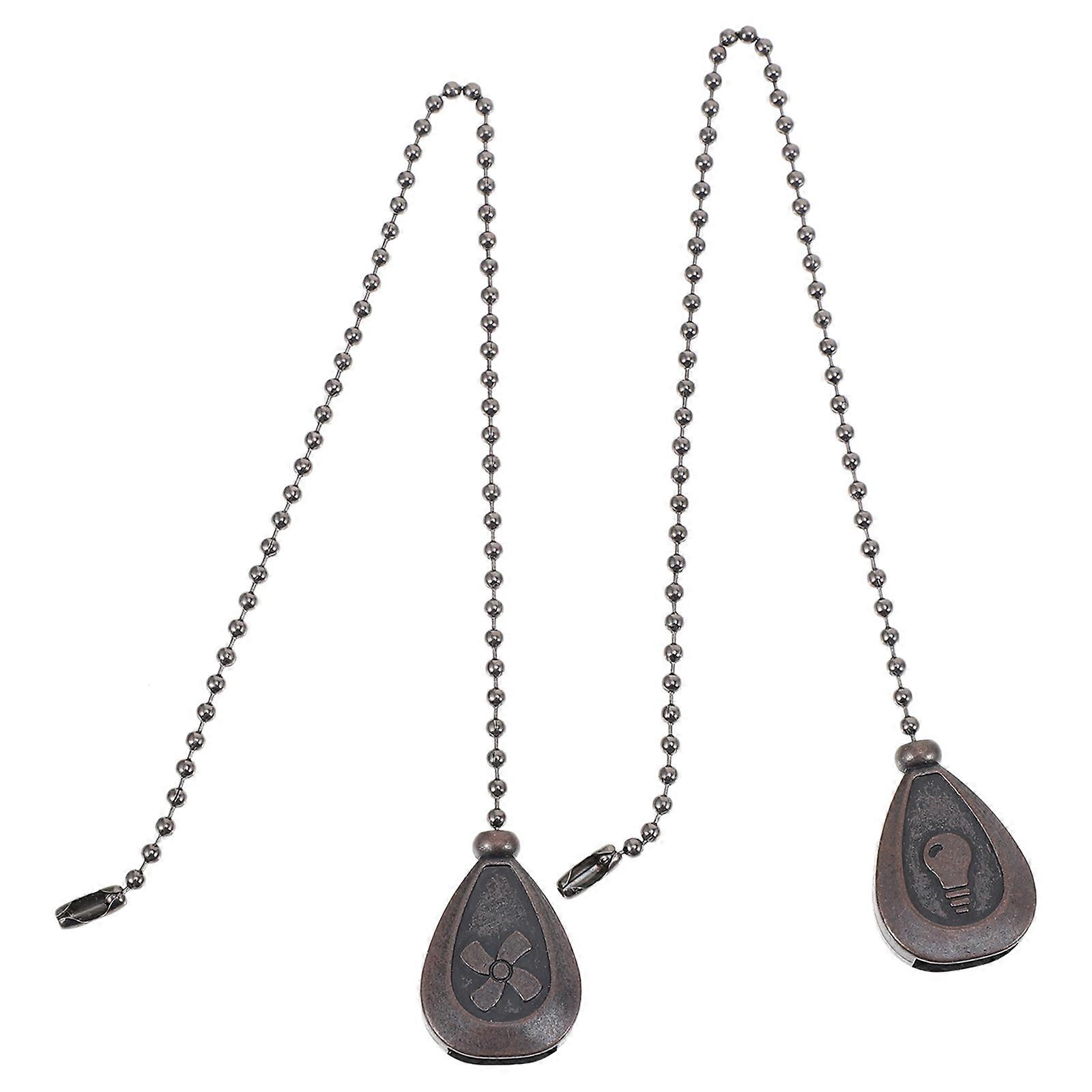 Ceiling Light Pull Chain Pendant for Fan Decoration 4Pcs Coffee Metal