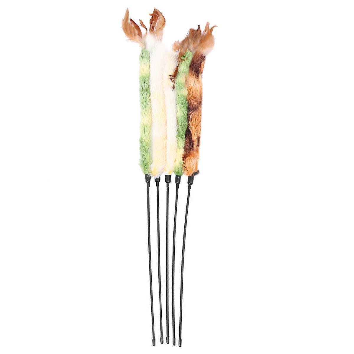 Cat Stick Toy Plush Stripe for Pet Playing 15Pcs Decor Sticks