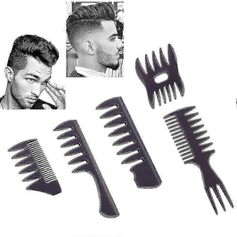 Conjunto de pentes para estilizar cabelo, barbeiro, cabeleireiro, pacote com 5 pentes, escova de cabelo profissional, cabeleireiro retrô, cuidados com o cabelo