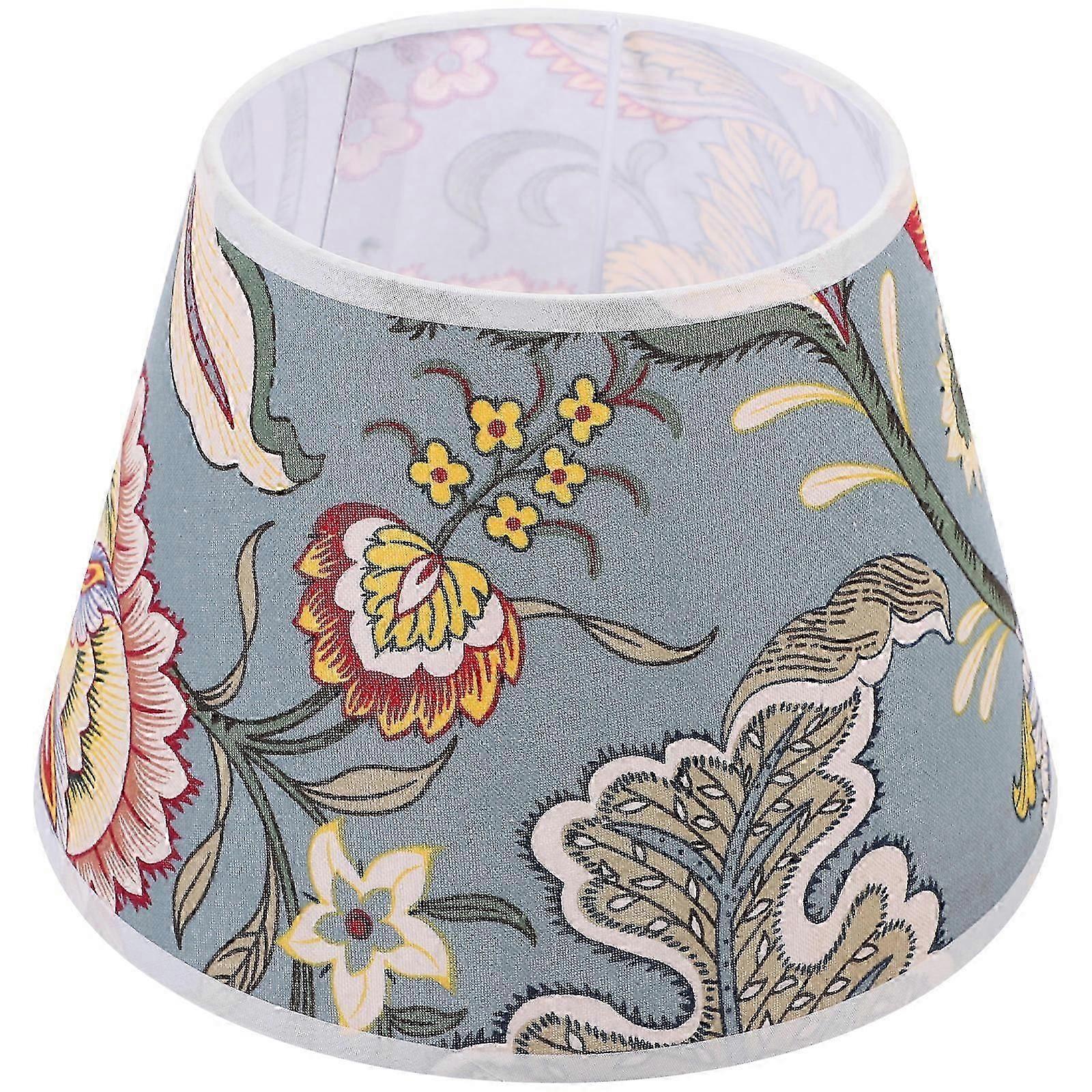 Table Lamps Flower Pattern Lampshade Romantic Warm Atmosphere Metal Fabric 1Pack