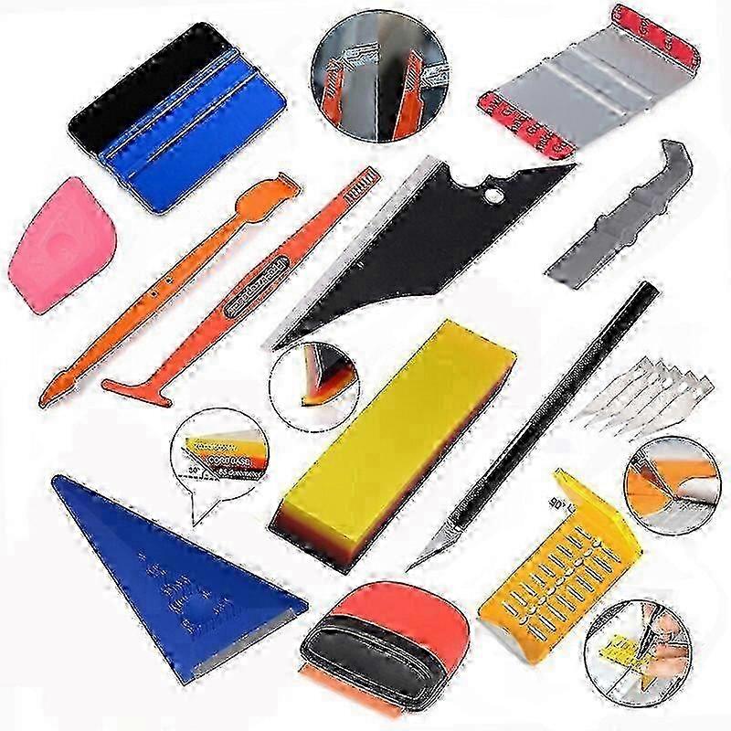 Car Vinyl Wrapping Scraper Magnetic Squeegee Window Tinting Tool Kit BD