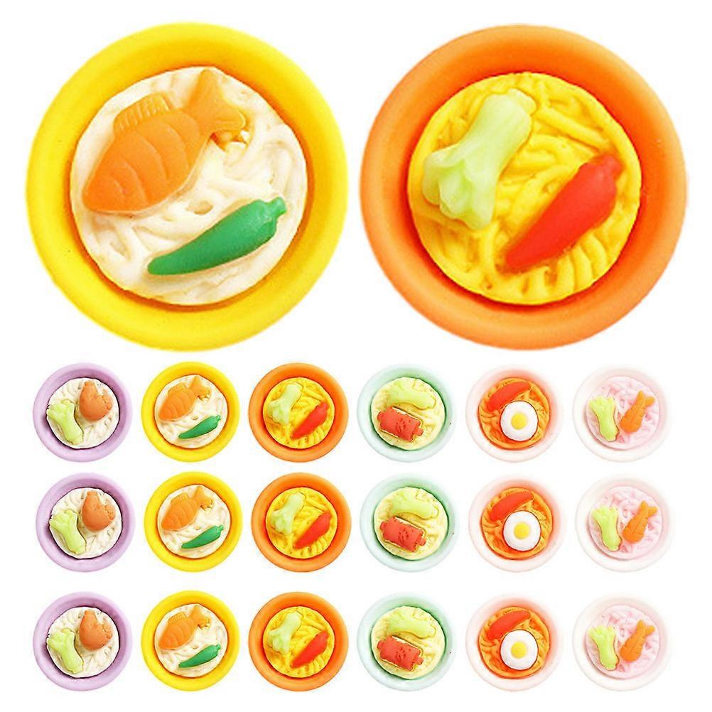 Simulation Miniature Bowl Noodles for Decoration 20Pcs Assorted Colors Resin Craft