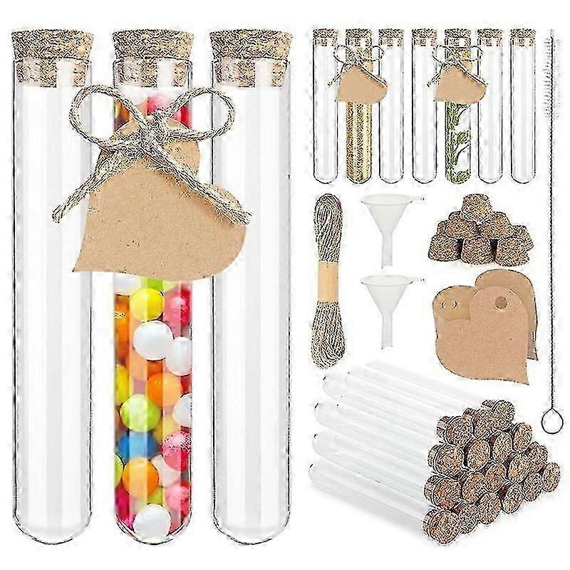 20 x 150mm Glass Test Tubes with Corks 30-Pack