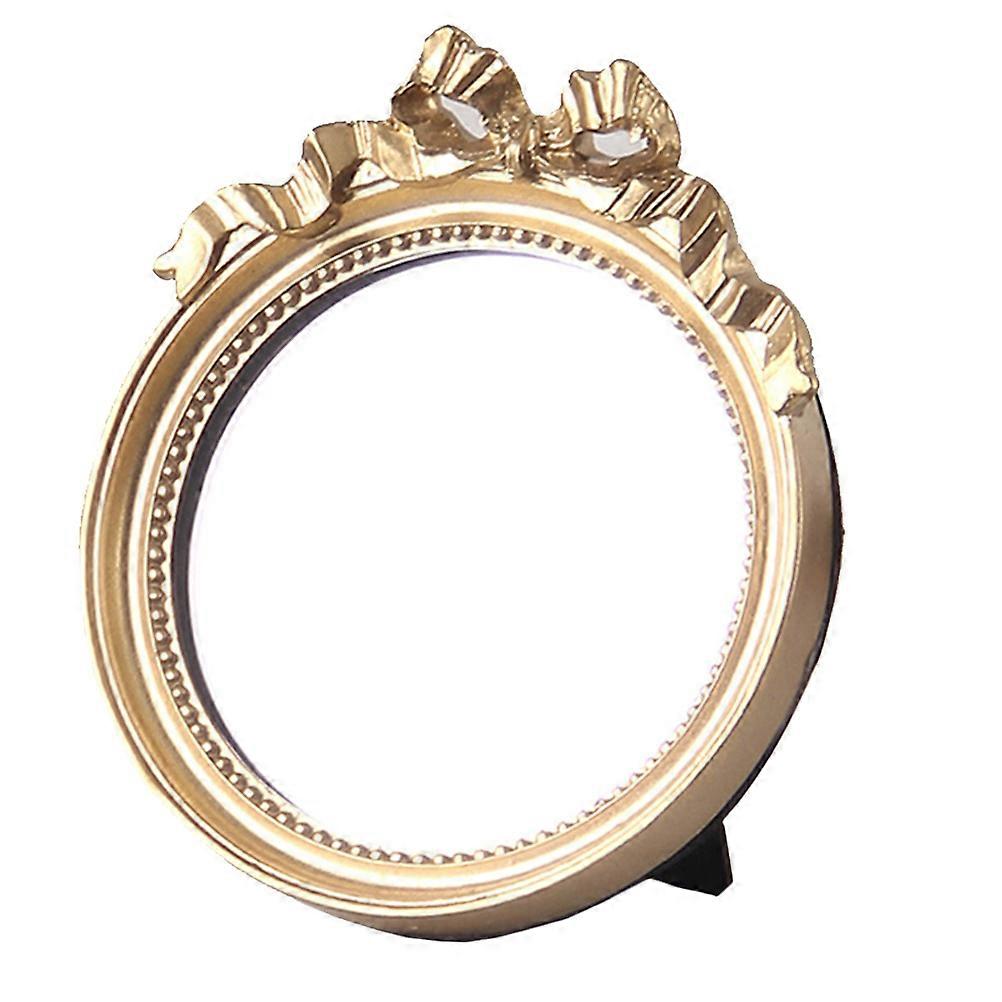 Small Round Make Up Mirror with Bowknot for Daily Use 2Pcs