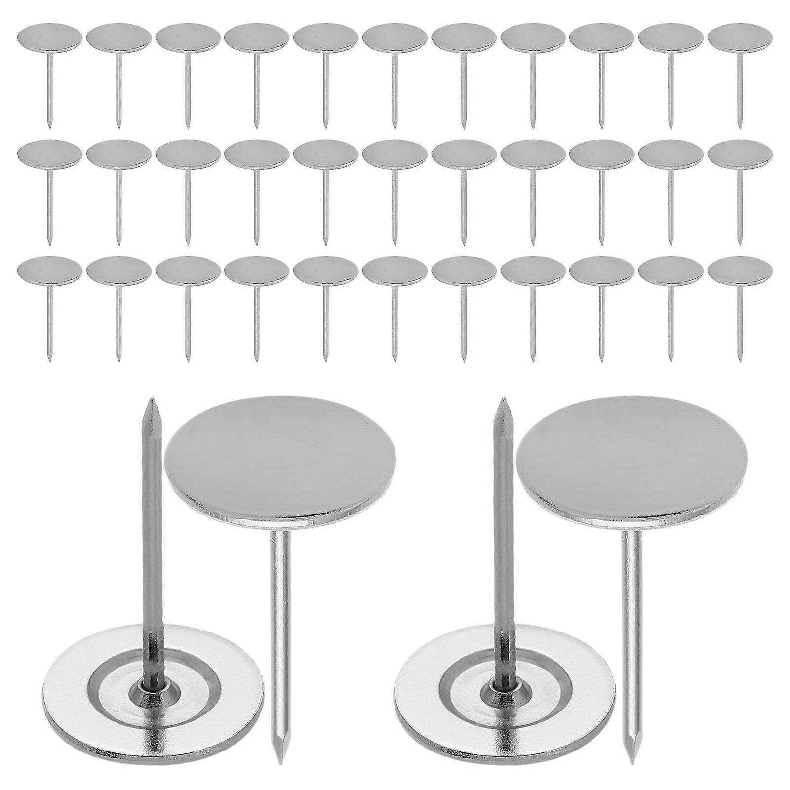 Flat Tacks Upholstery Nails for Decoration 200Pcs Silver