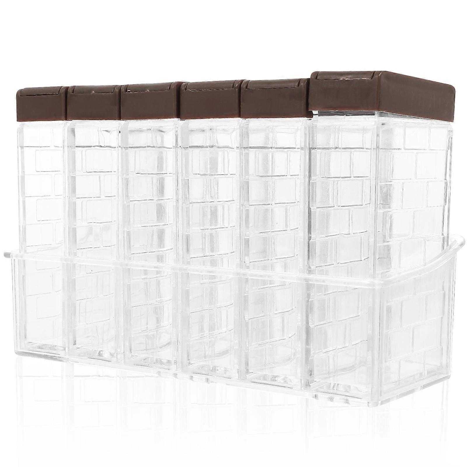 Leakproof Spice Containers With Rectangular Shape For Kitchen Use And Camping In Black PP Material Perfect For Family And Friends 1 Set