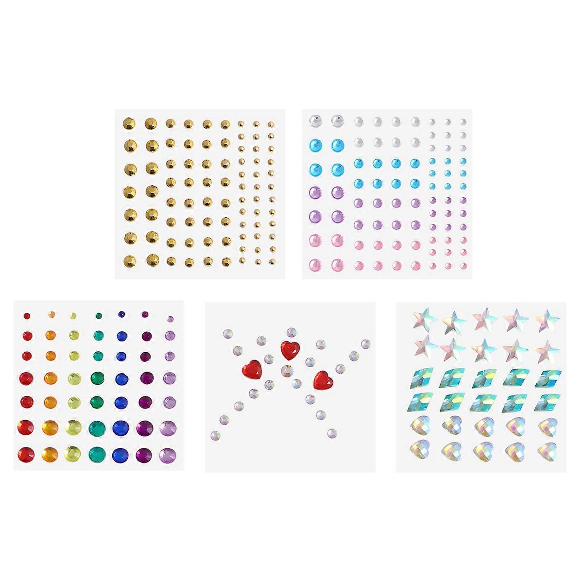 Make-Up Accessory Eye Face Gems Self Adhesive Rhinestone Stickers 5 Sheets