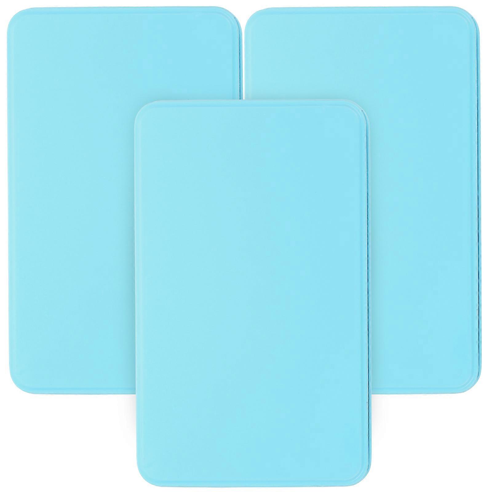 Small Tinplate Containers with Lid for Storage Use 3Pcs Sky-Blue Tin