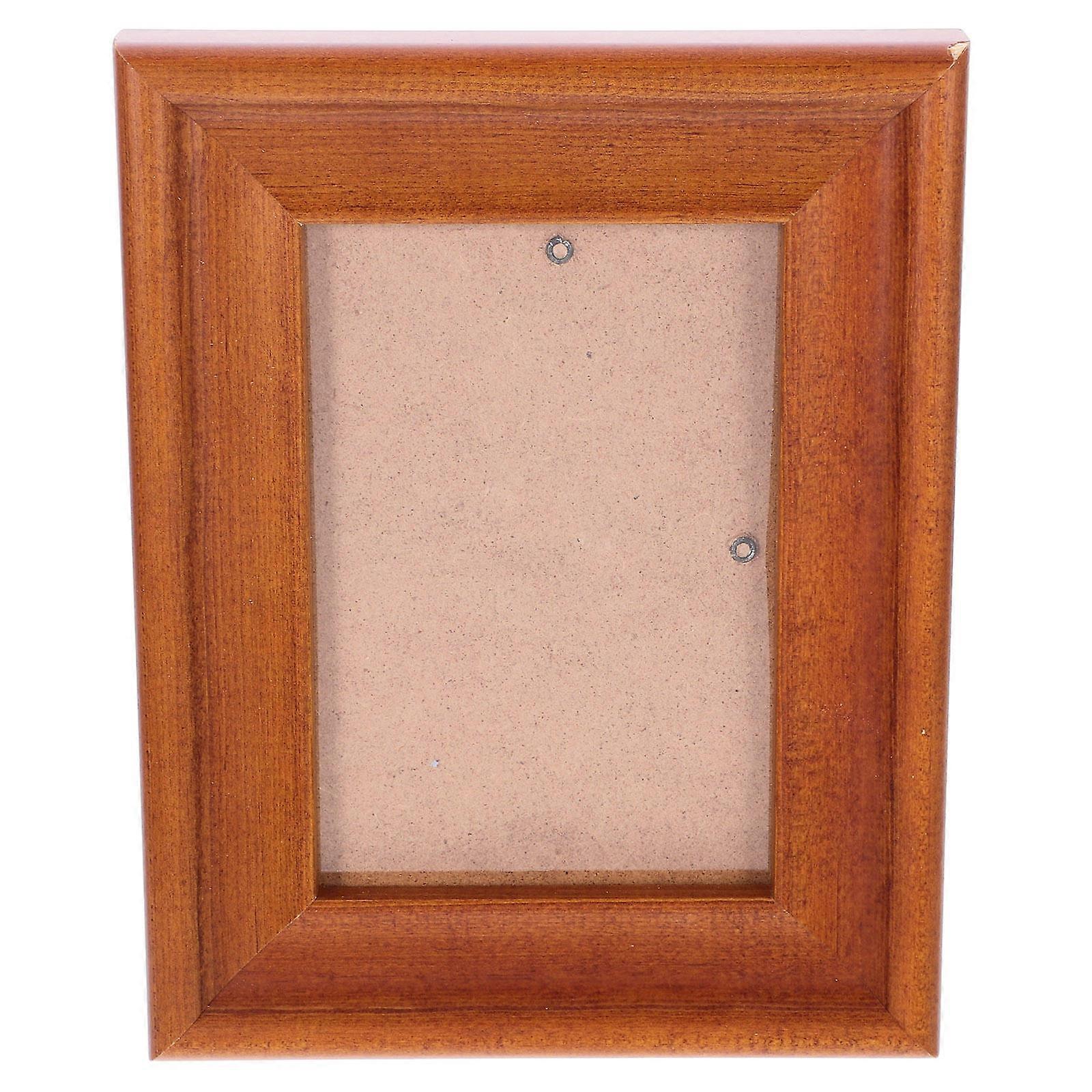 Wood Photo Frame Rustic Picture Frame for Desktop 5Pcs Brown