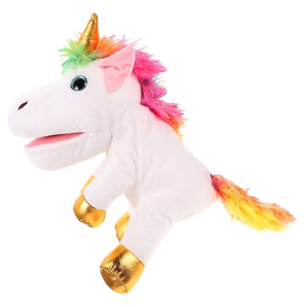 Storytelling Unicorn Hand Puppet White 2Pcs for Kids Interactive Play