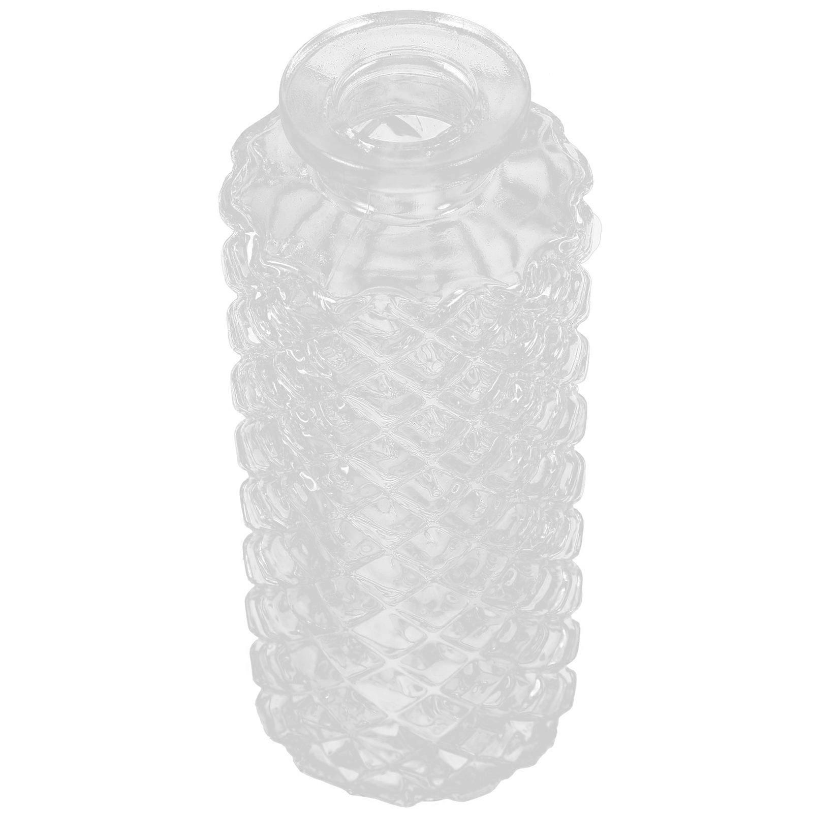 Embossment Glass Vases Transparent Retro Flower Containers 5Pcs
