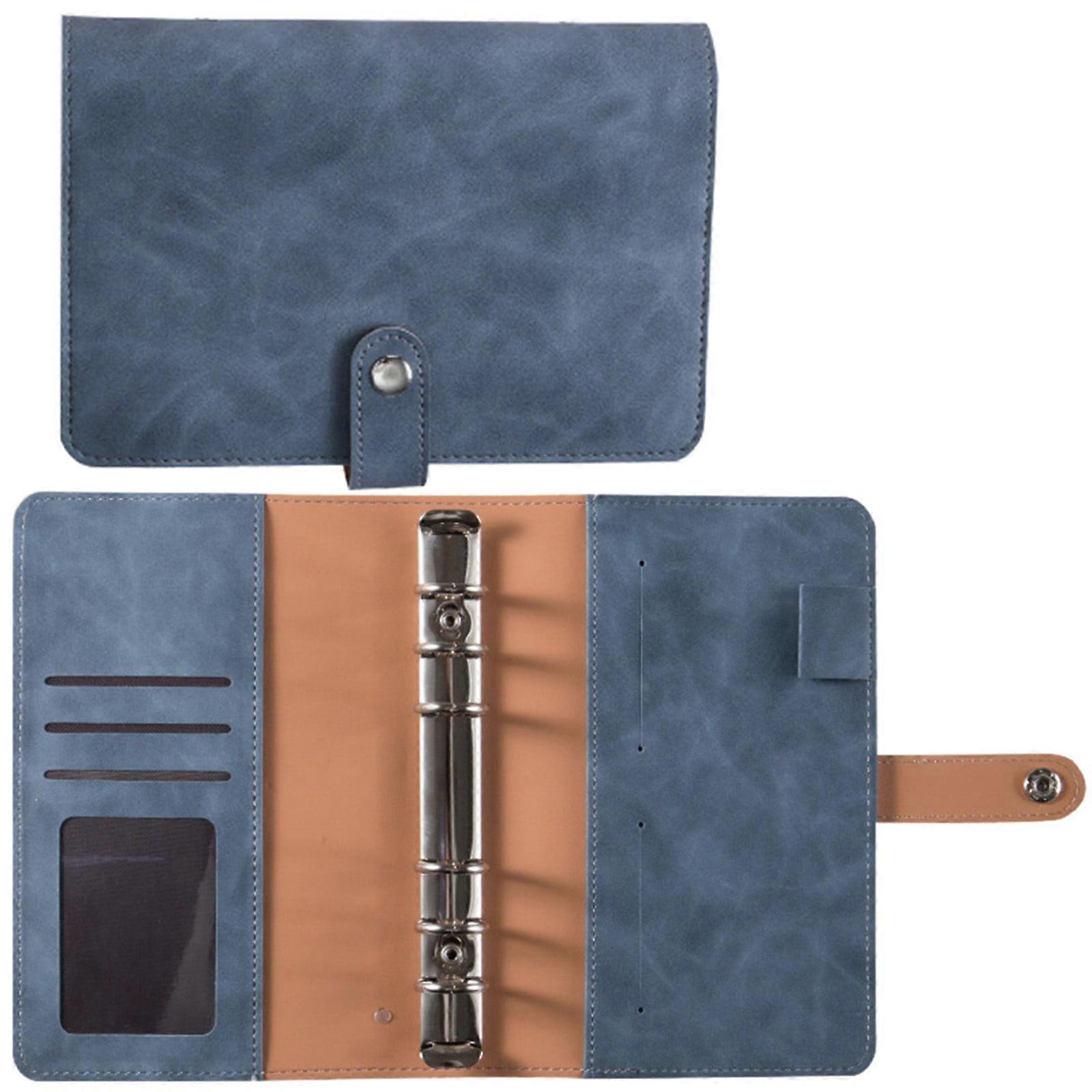 Dainzusyful A6 Leather Notebook Binder, Compatible with Travelers Notebook, Loose-Leaf, Changeable Storage, Pocket Journal
