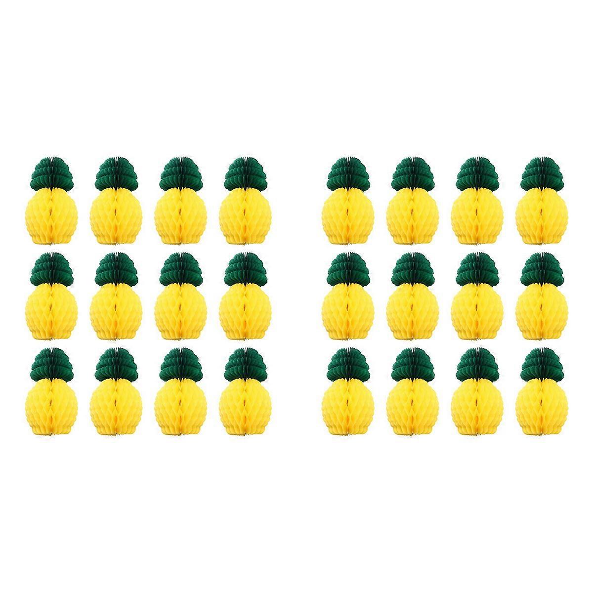 12 Pack Pineapple Honeycomb Centerpieces Paper Pineapple 8 Inch