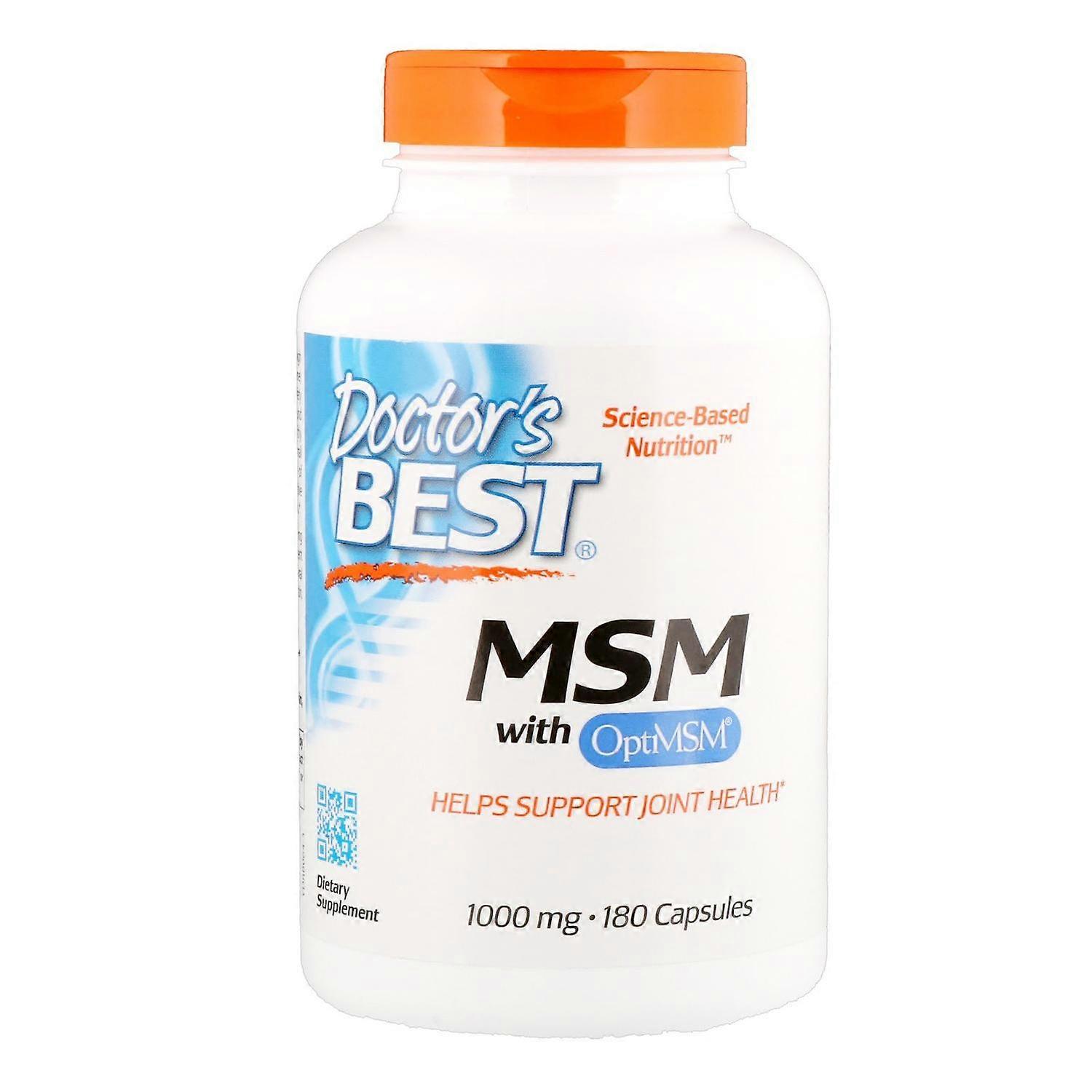 Doctor's Best, MSM with OptiMSM, 1,000 mg, 180 Capsules