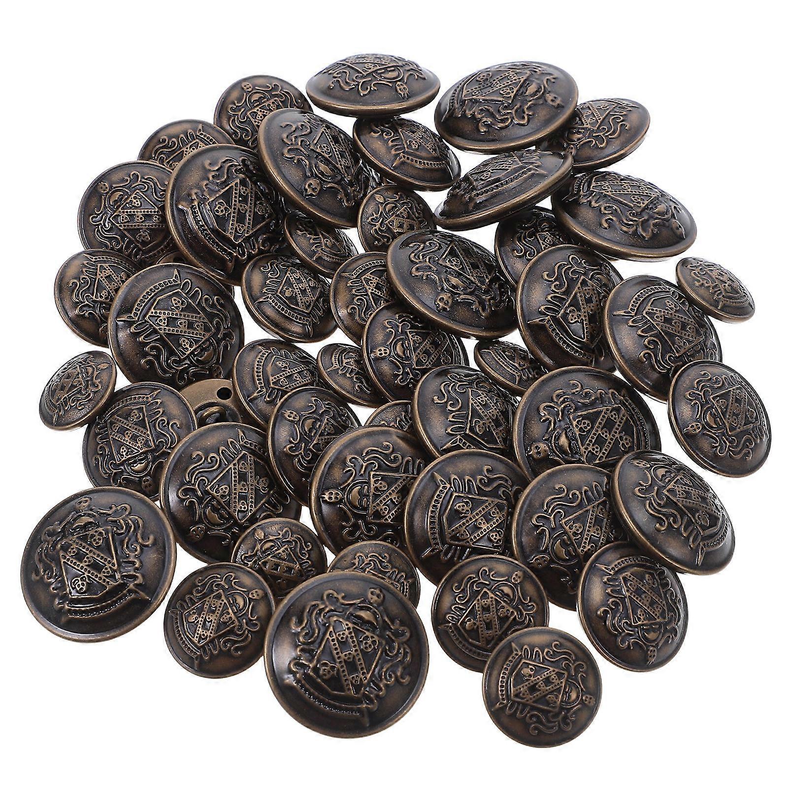 Dekoratív barkácsgombok sárgaréz öltönygombok ruházathoz 50 db-os készlet