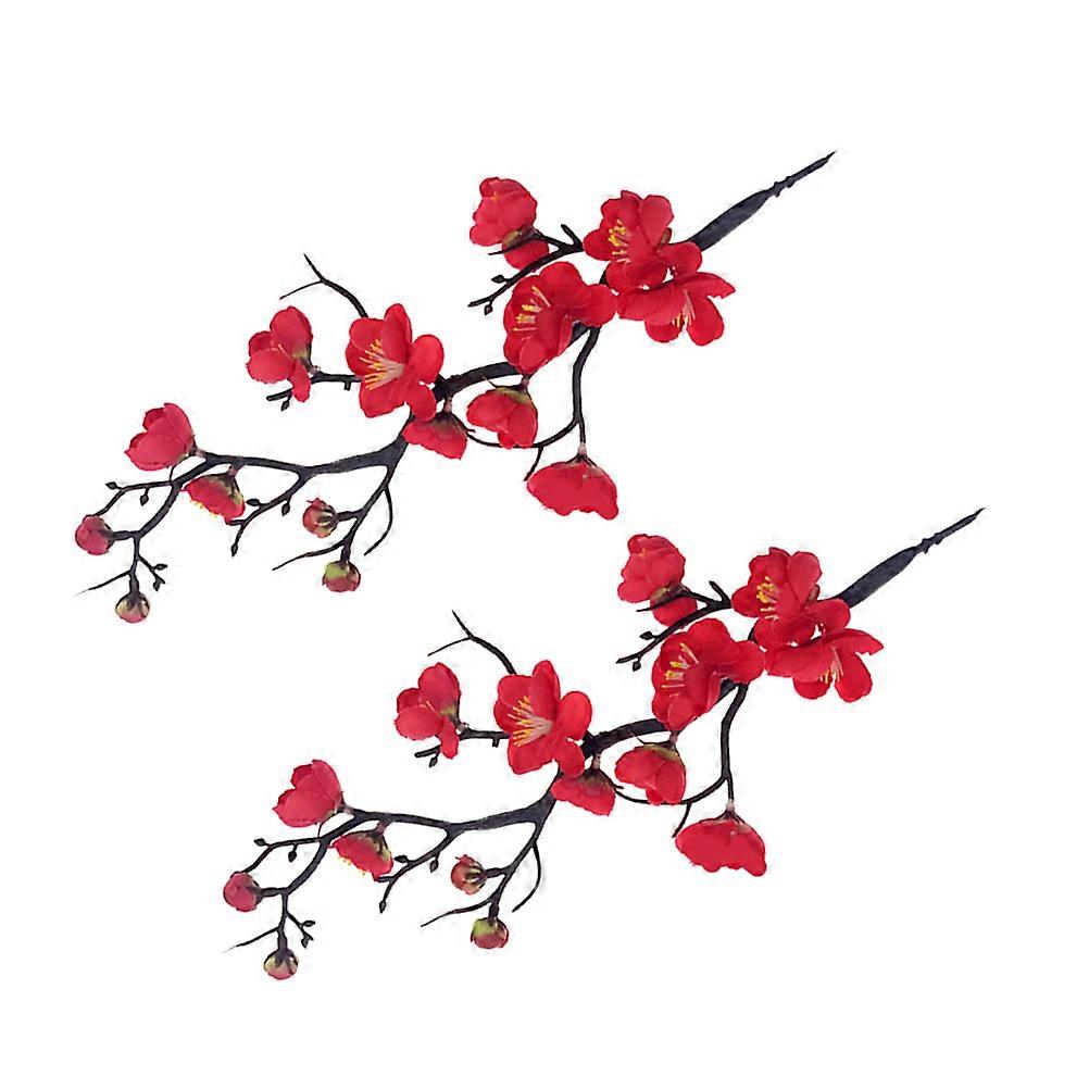 Plastic Flower Shaped Cake Topper Simulated Branches Decoration 2Pcs