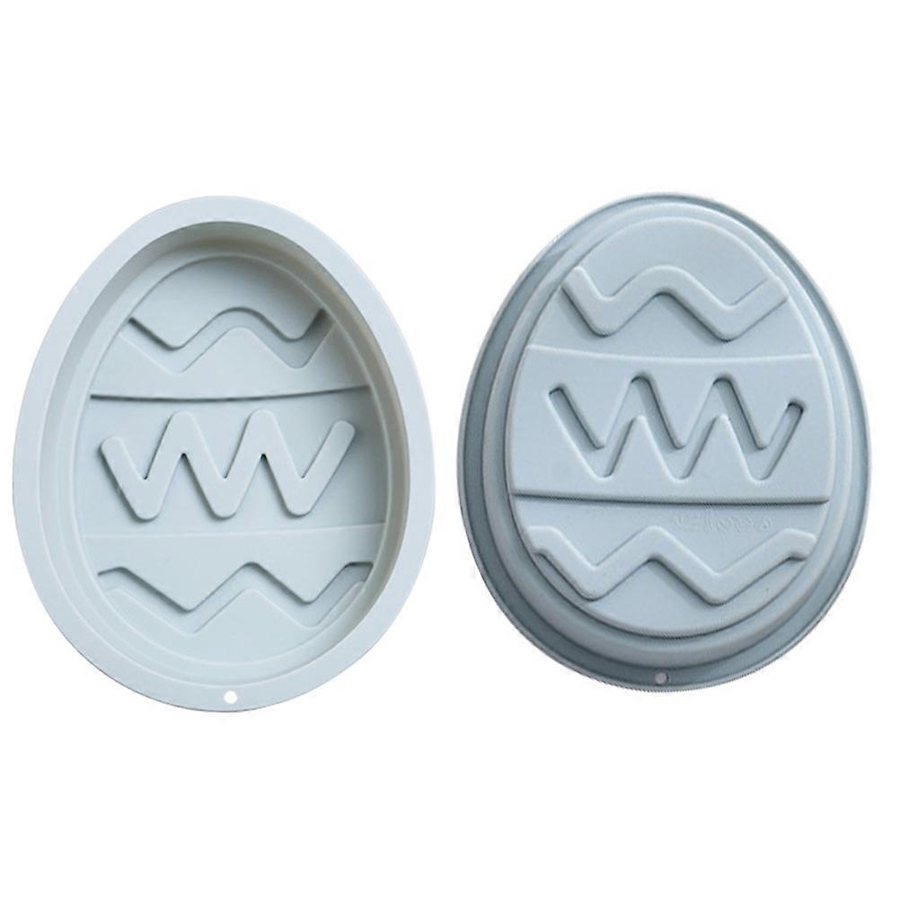 Egg Shaped Cake Molds Silicone Easter Baking Molds for DIY 6Pcs Blue Set