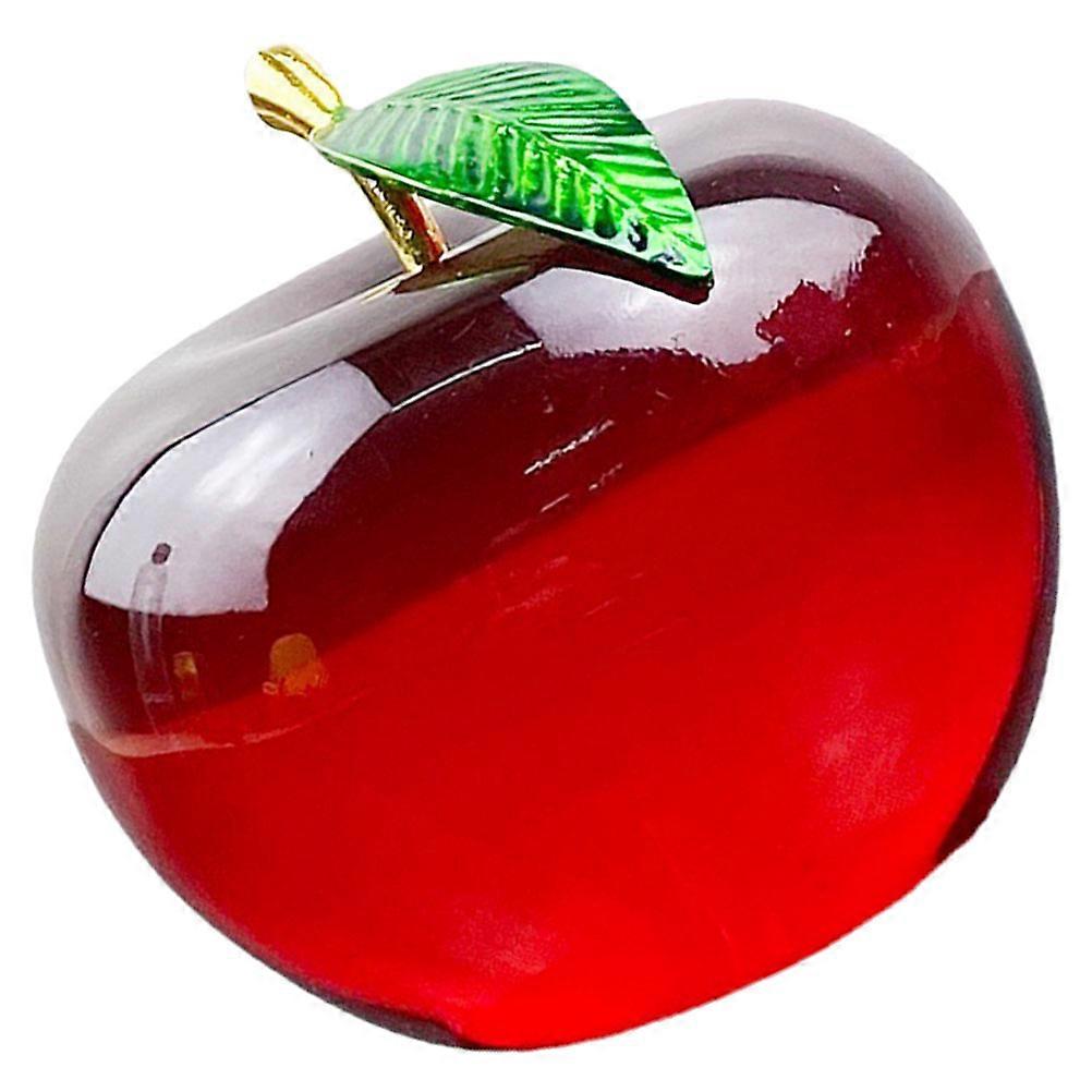 Desktop Crystal Apple Adornment for Decoration 3Pcs Red