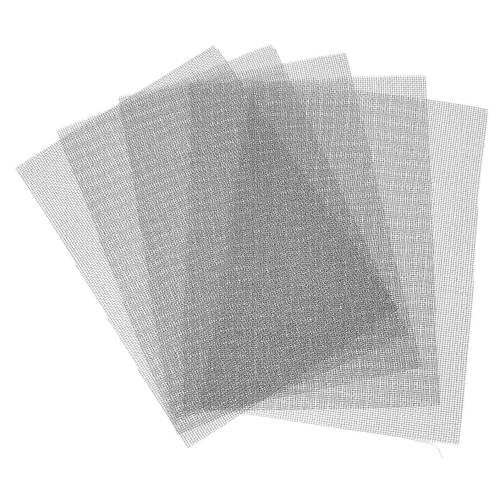 Stainless Steel Mesh Screen for Ventilation and Windows 5 Sheets Silver