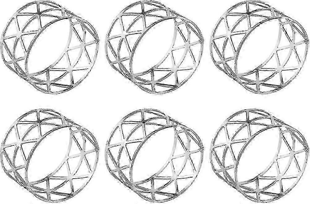 ウェディングパーティーディナー誕生日のための6シルバーメタルナプキンリングのセット