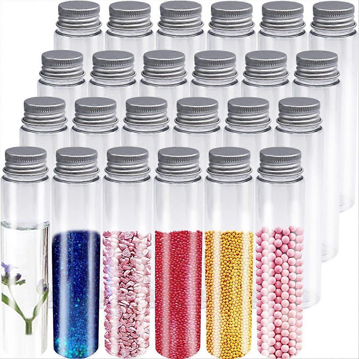 24 Pcs 110ml Test Tubes,Clear Plastic Test Tubes with Caps