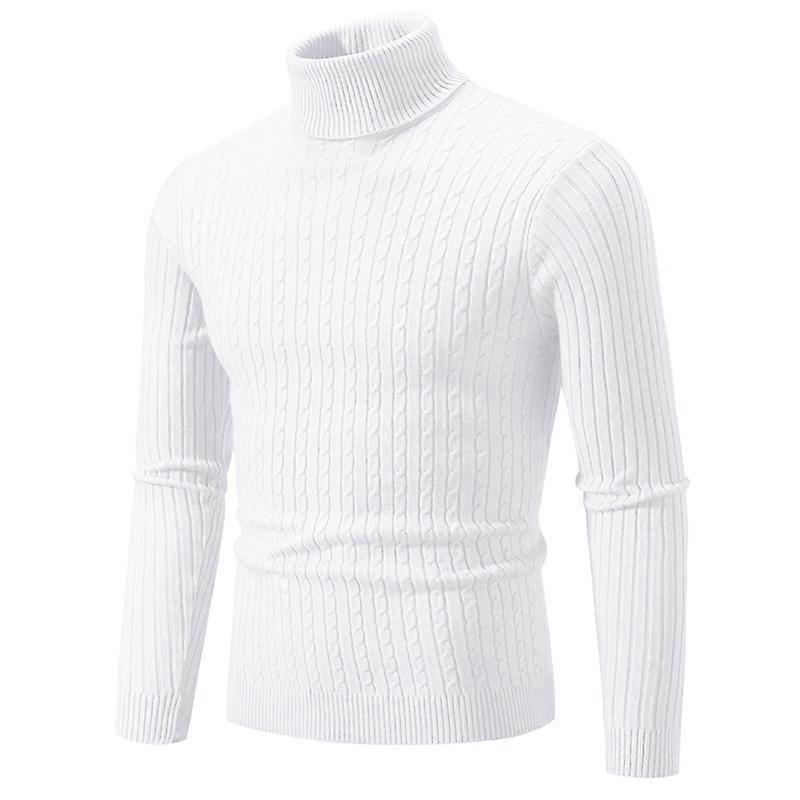 Men's simple solid color turtleneck bottoming sweater