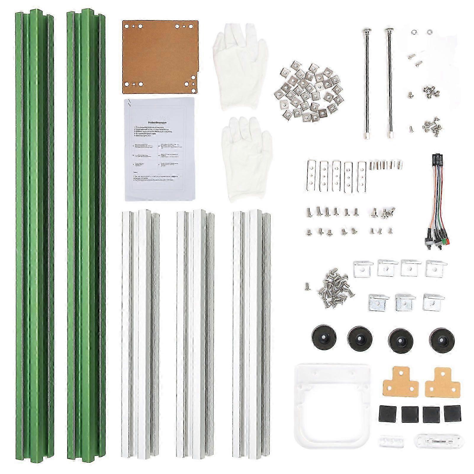 ITX Computer Open Case Bracket Good Heat Dissipation Split Hardware Structure Aluminum Alloy DIY Bare Frame for Home Green Silver