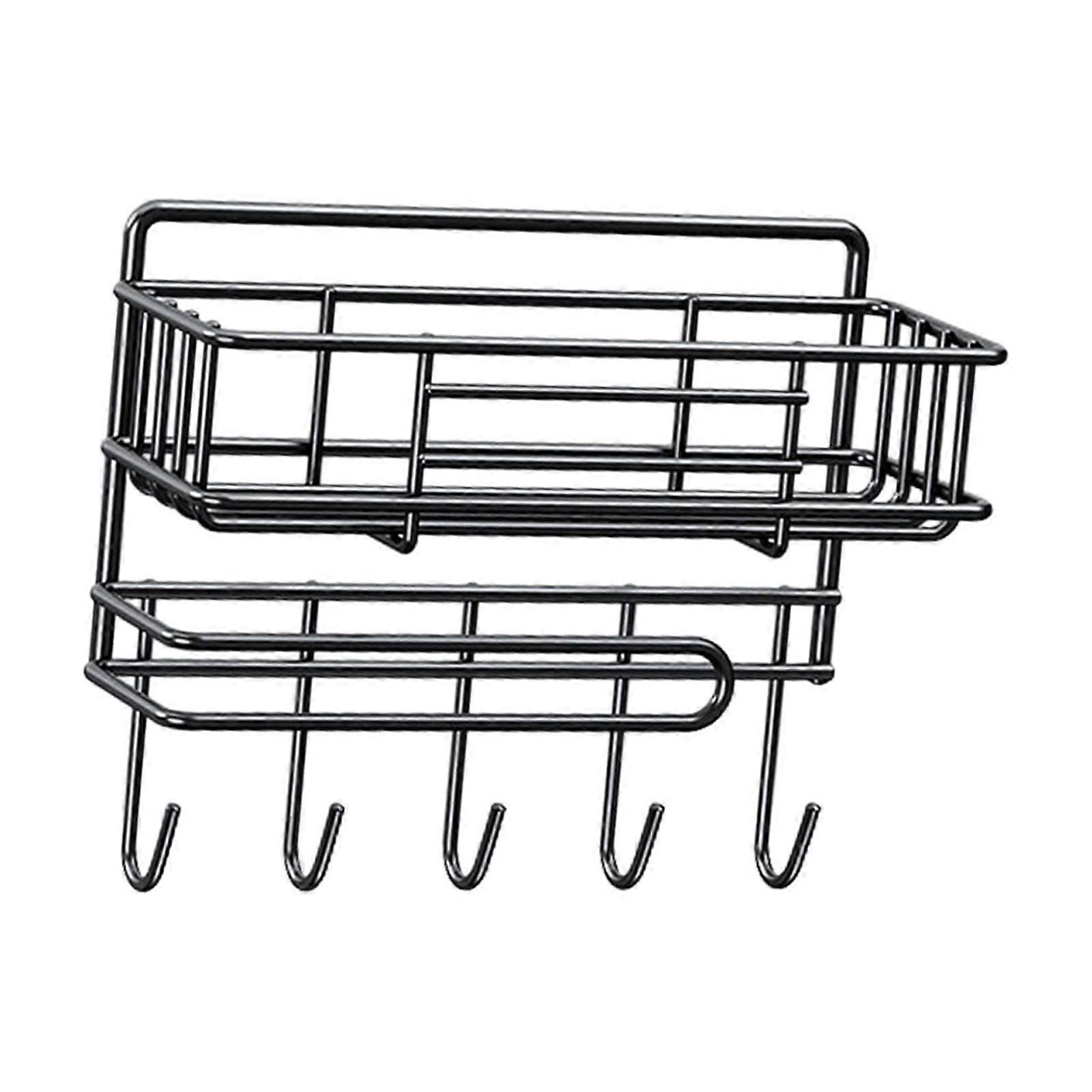 DOMELAY Fridge Side Rack over The Door Pantry Rack Spice Storage Rack Hanging Basket for 1 Layer