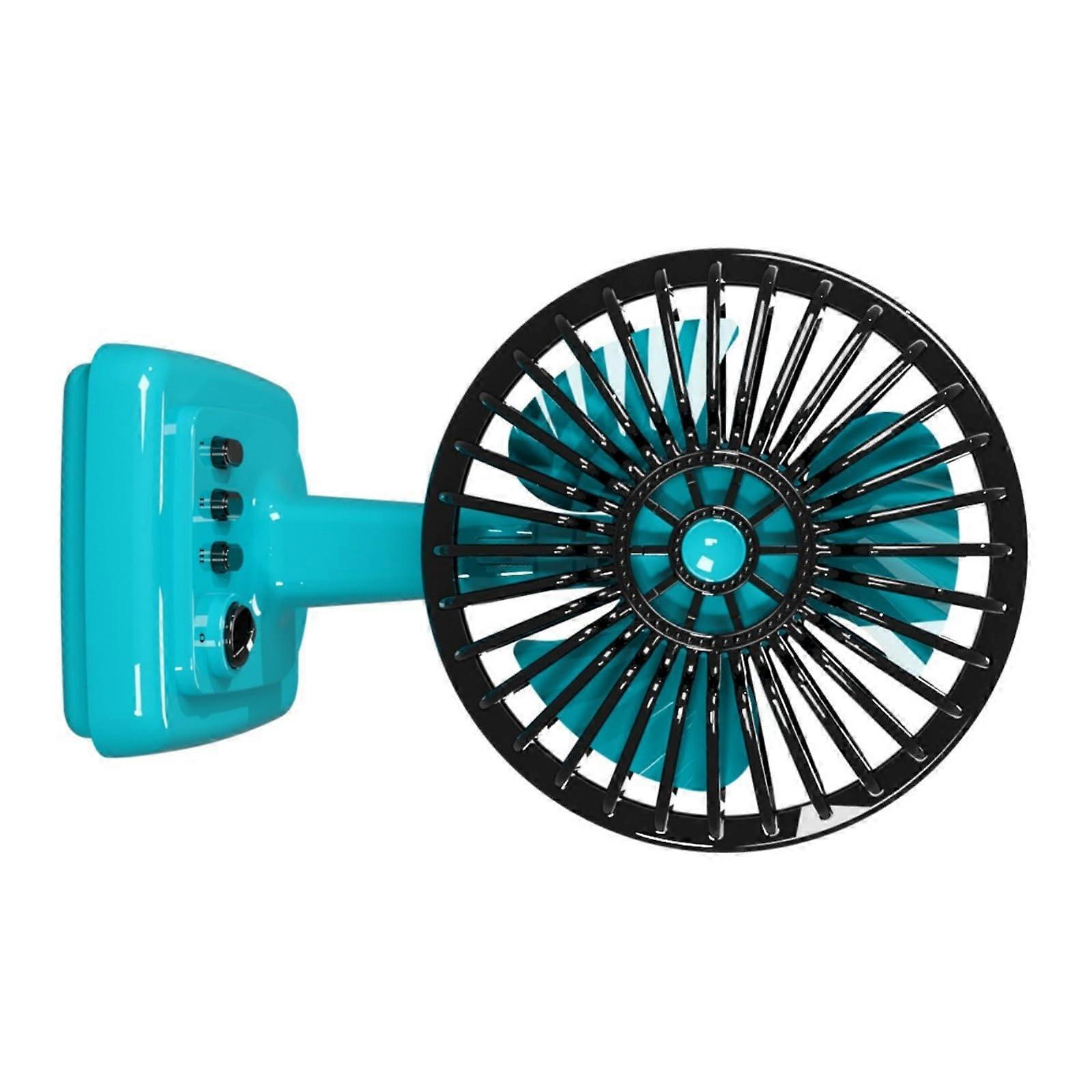 Miniature Retro Metal Desk Fan USB Rechargeable 3Speed Compact Cooling Fan Metal Alloy Dark Blue