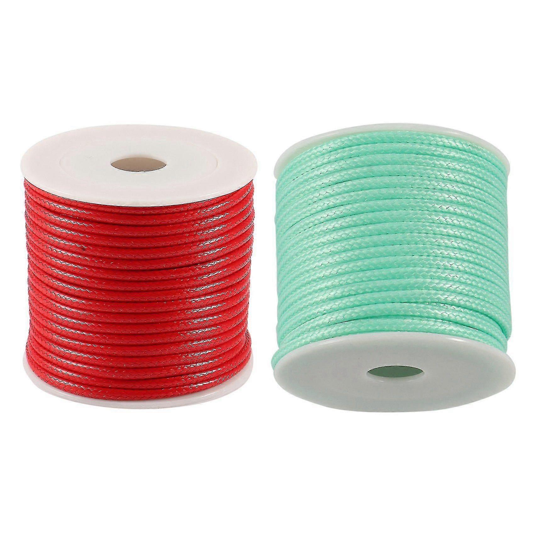 Round Wax Thread Necklace Rope Leather Cord, Red