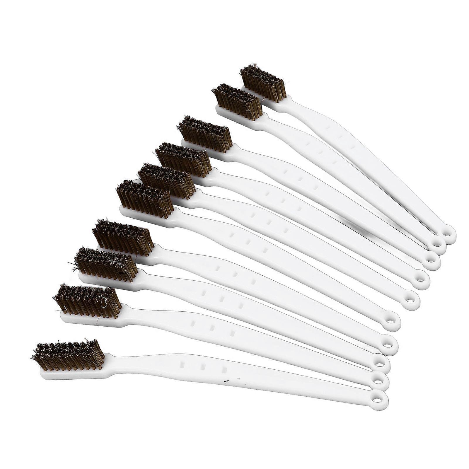 Brass Brush Set Prevent Slip Curved Handle Brass Wire Brushes for 3D Printer Nozzle Hot End 10pcs 
