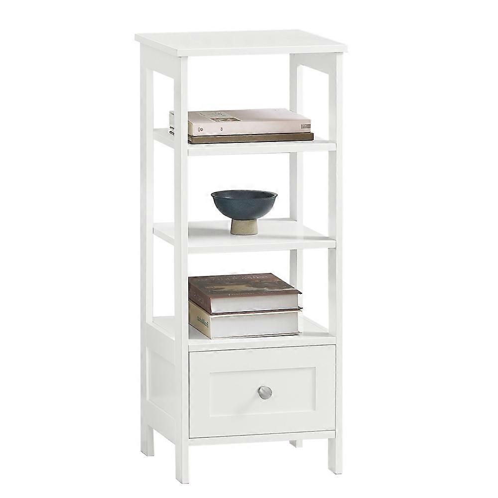 3 Shelf Tier Bookcase Cabinet Storage Shelving Display Shelves Unit Sofa Table Bedside Table with 1 Drawer,SoBuy FBT91-W