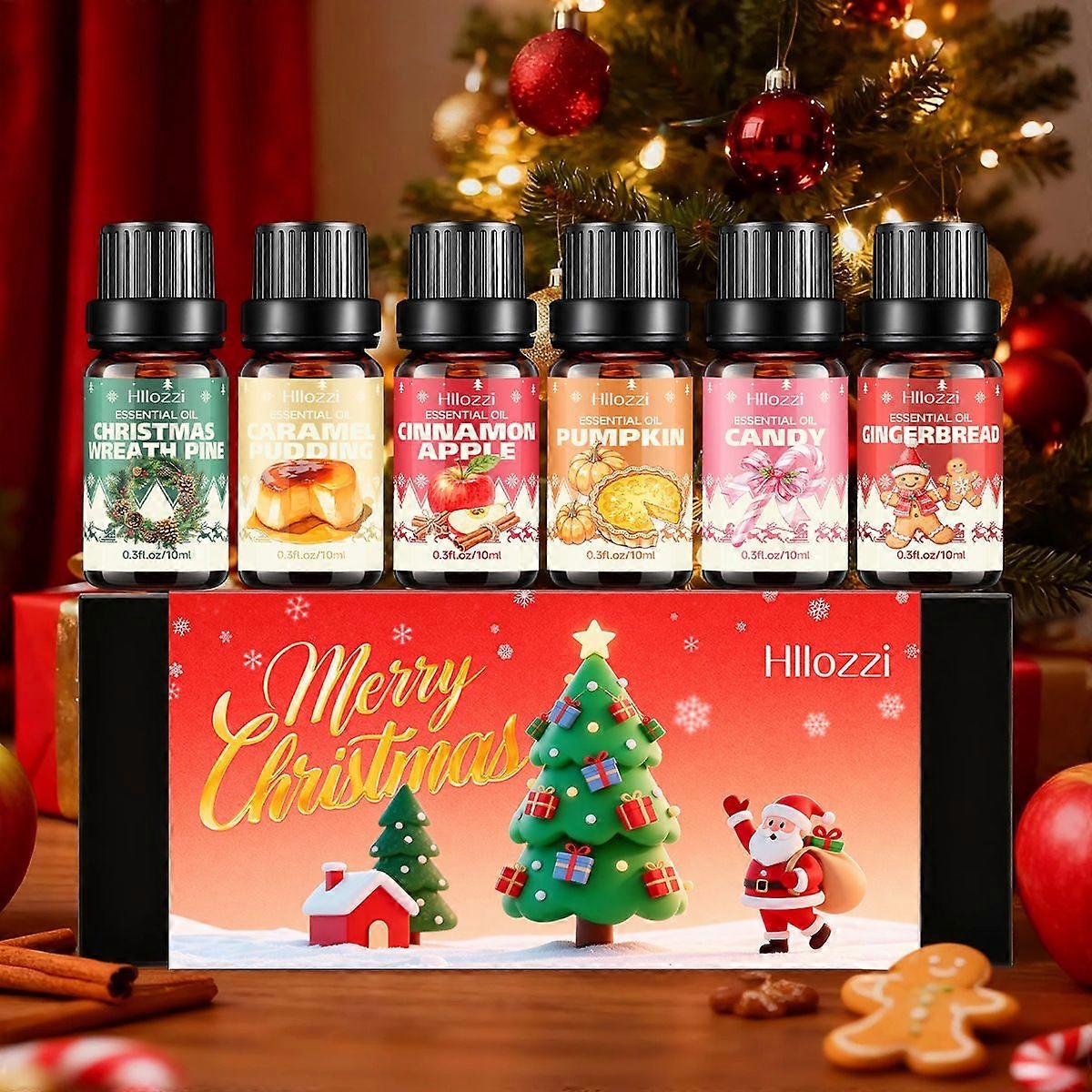 Christmas Fragrance Oil Set, Winter Essential Oils for Diffuser, Candle Making - Holiday Diffuser Oils Gift Set