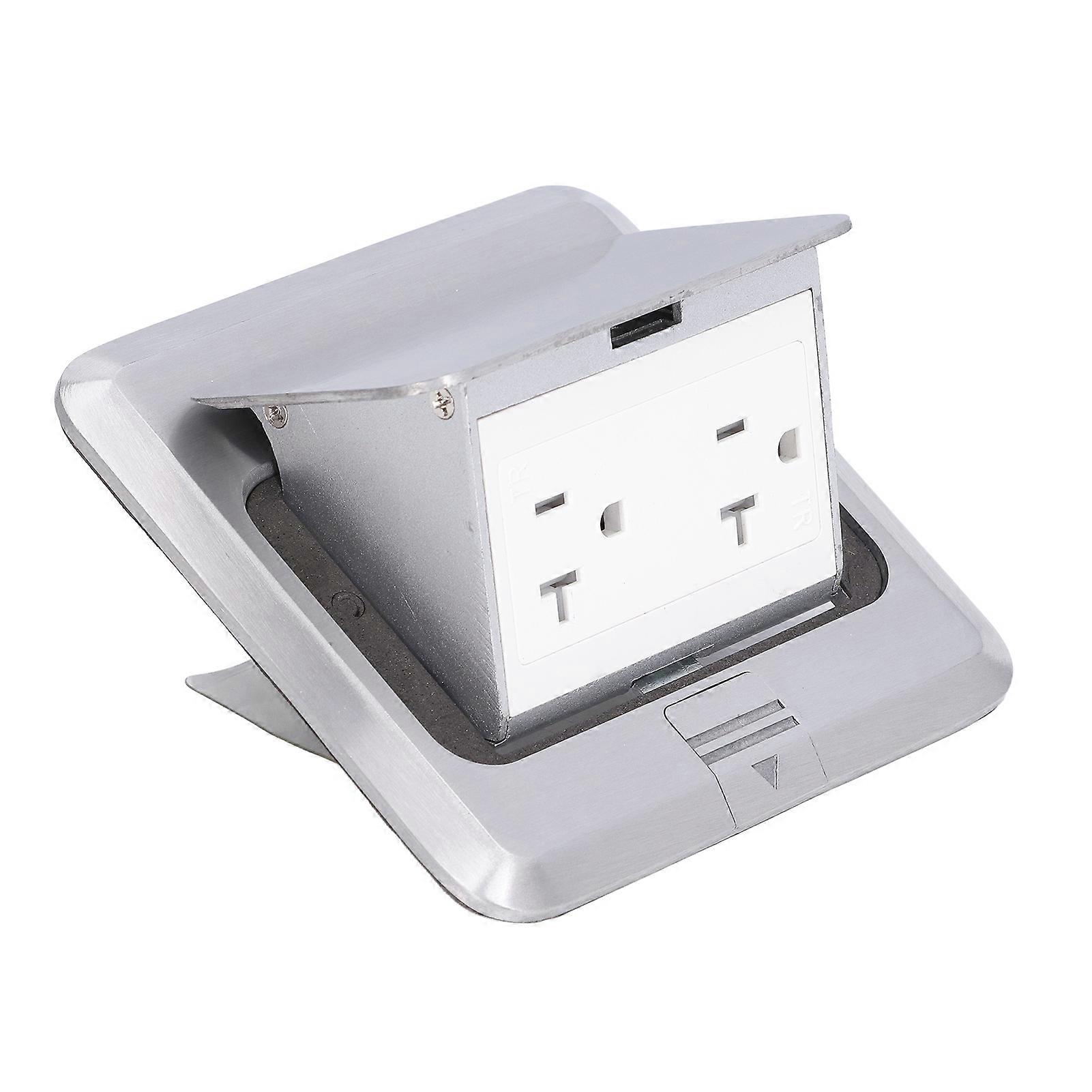 20A Electrical Outlet Embedded Pop Up Floor Power Socket Cover Box Kit IP40 Protection