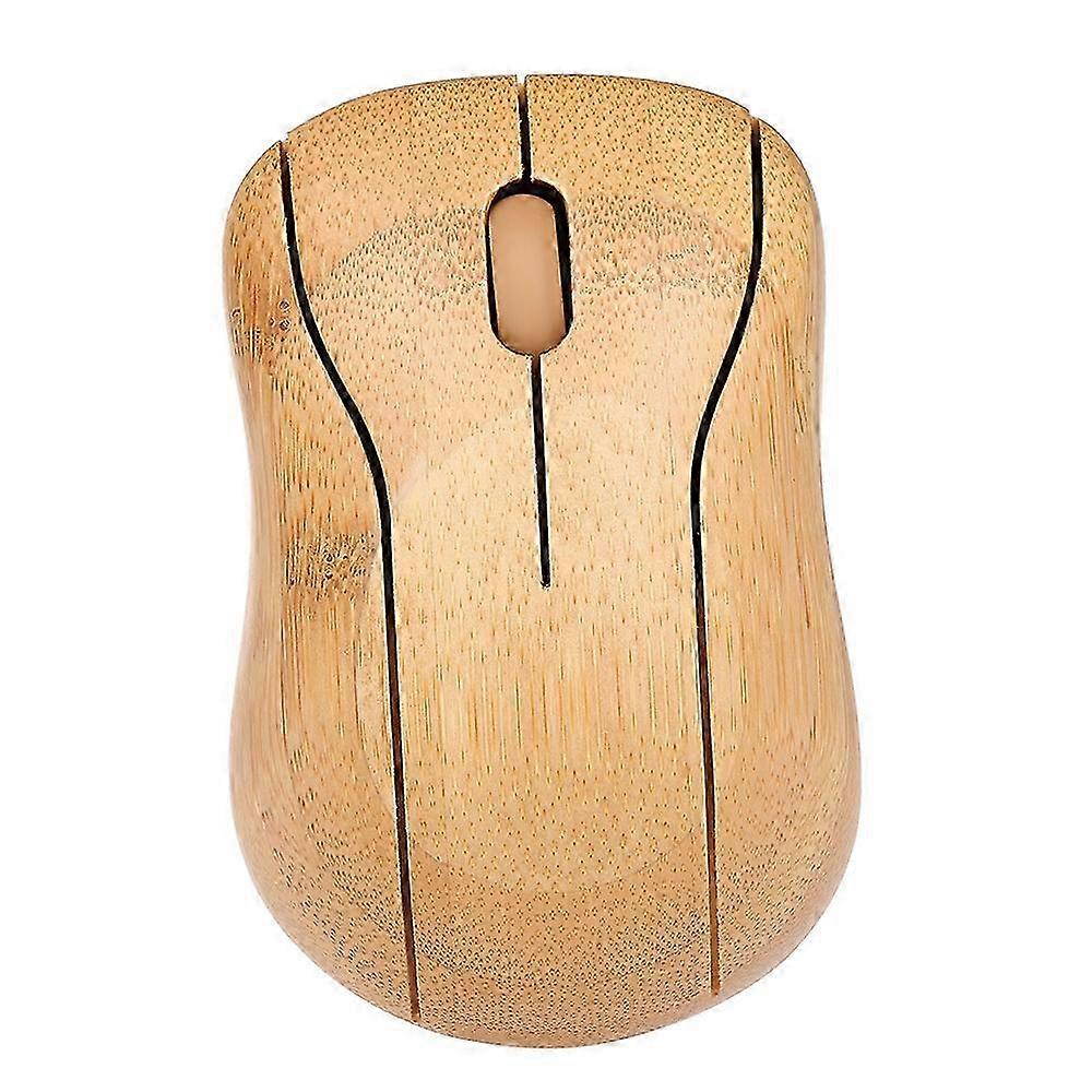 2.4G Wireless Optical Bamboo Mouse 3 Adjustable DPI Computer Mouse with USB Receiver for Notebook PC Laptop Computer Yellow