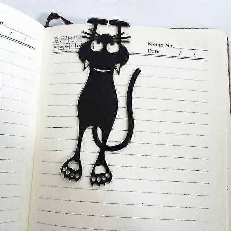 5 black kitty cut-out bookmarks kitty bookmarks
