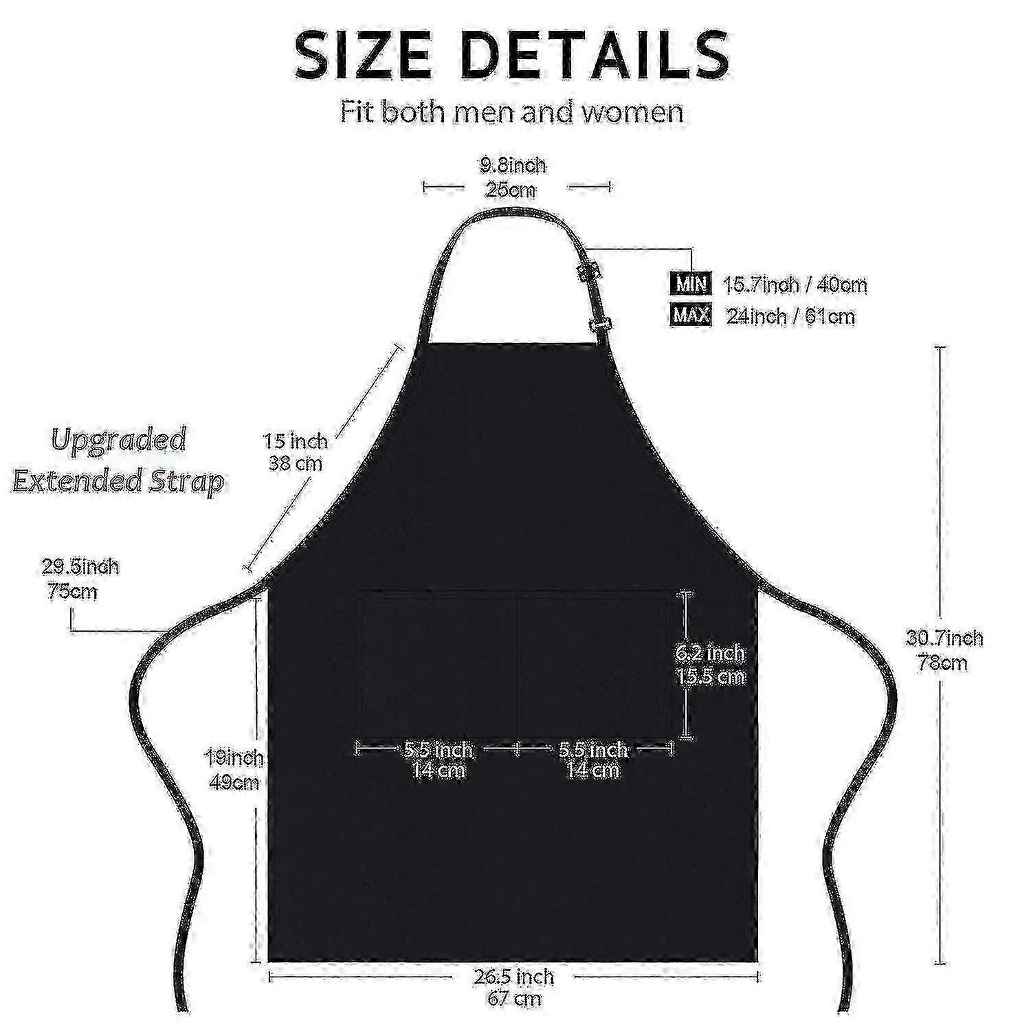 Chef Apron with Pockets Waterproof Adjustable